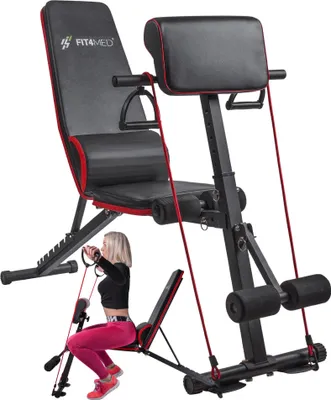 Image de FIT4MED | Banc d'exercice - Noir - 130 X 30 Cm - Pliant - Réglable - Musculation