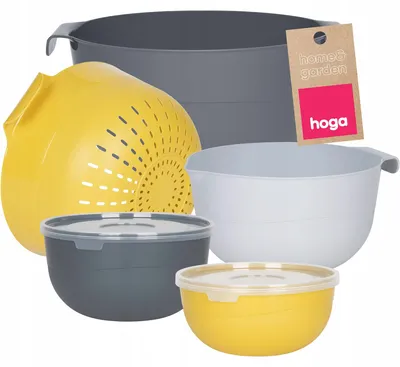 Produktbild von Hoga Küchenschüsseln-Set mit Deckeln und Sieb, 7-teilig