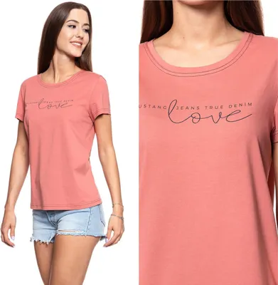Obrázek produktu pro MUSTANG Dámské, Tričko ALINA C PRINT, S, Růžová, sportovní, tričko, košile