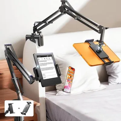 Produktbild von Famanu Tablet-Halter mit flexibler Arm und doppelter Klemme für Tablet und Smartphone