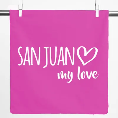 Produktbild von Huuraa Kissenbezug San Juan my love 40x40cm Fuchsia Baumwolle Dekokissenbezug Geschenkidee
