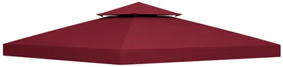 Image de Toit de Remplacement pour pavillon de Jardin Toile de Rechange pour pavillon tonnelle Tente 3 x 3 m Rouge vineux