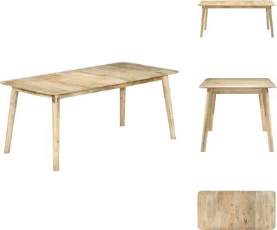 Zdjęcie produktu dla vidaXL Stół do jadalni 180×90×76 cm lite drewno mango - Stoły do jadalni
