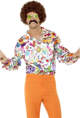 Produktbild von Buntes 60s Groovy Hemd für Fasching Größe: XL