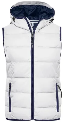 Produktbild von James and Nicholson - "Maritime" Weste für Damen LT2625 (S) (Weiß/Marineblau)