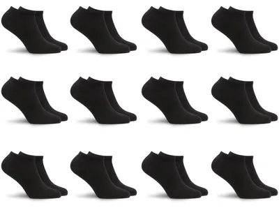 Produktbild von Sukats® Sneaker Socken, 12 Paar, Damen und Herren, 39-42, Schwarz, Nahtlos, Knöchelsocken, Kurze Socken