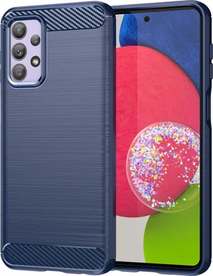 Produktbild von Galaxy A23 Hülle, Carbon-Faser TPU Silikon Stoßfest Schutzhülle für Samsung Galaxy A23 5G/4G Blau