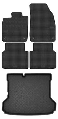 Image de Tapis en caoutchouc + bac de coffre pour Volkswagen ID.4 2020- (SUV) – 5 pièces, noirs, sur mesure