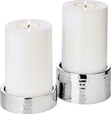 Produktbild von EDZARD Teelichthalter Luca 2er Set,  Ø 9,5cm, H: 2,5/5cm