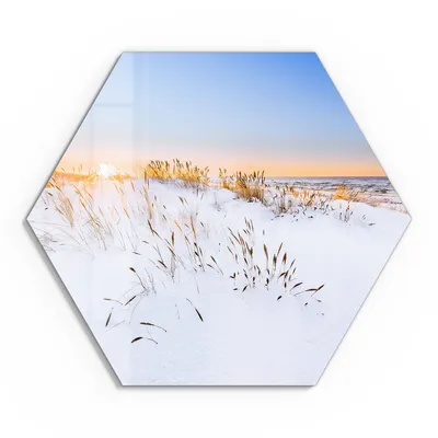 Produktbild von DEQORI Glasbild Echtglas 40x35 cm 'Schneelichter' Wandbild Bild modern Deko