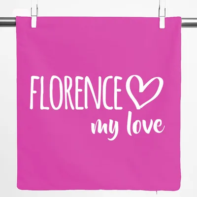 Produktbild von Huuraa Kissenbezug Florence my love 40x40cm Fuchsia Baumwolle Dekokissenbezug Geschenkidee