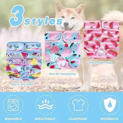 Produktbild von Famanu Hundewindeln für weibliche und männliche Hunde - Super saugfähiges Material, Größe S
