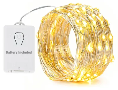Imagen del producto de Guirnalda de luces con 60 LEDs | 6 metros | Luz cálida | Funciona con pilas | 8 modos | Temporizador