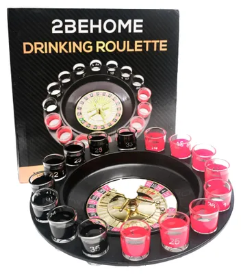 Produktbild von Roulette-Trinkspiel mit Shotgläsern und Kugeln