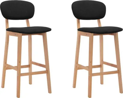 Immagine prodotto di vidaXL Sgabello da bar 2 pezzi in tessuto nero