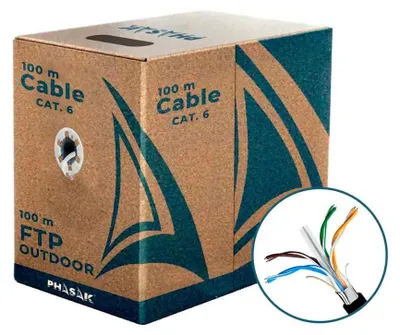Obrázek produktu pro Phasak PHR 671, 100 m, Cat6, F/FTP (FFTP), Černá
