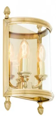 Obrázok produktu pre Casa Padrino, luxusná nástenná lampa z mosadze, leštená, priemer 21 x 11 x výška 34,5 cm