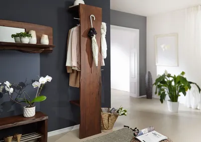 Produktbild von MASSIVMOEBEL24 Garderobe Akazie 36x40x200 braun lackiert PURE ACACIA #814
