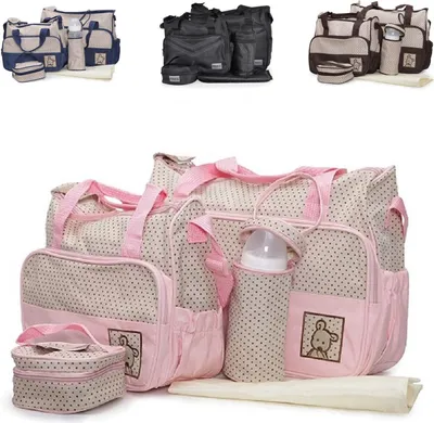 Produktbild von Moni Wickeltasche Stella, Set mit Wickelunterlage, Isoliertasche f. Babyflaschen pink