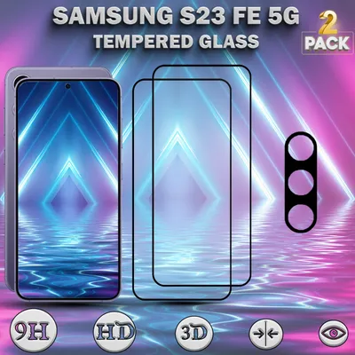 Zdjęcie produktu dla 2-pak ochraniaczy ekranu SAMSUNG S23 FE 5G i 1-pak ochraniaczy soczewek ze szkła hartowanego 9H