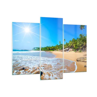 Produktbild von Bilder auf glas - Insel Landschaft Maledivie Freiheit - 130x100cm - Glasbilder - Wandbilder - Kunstdruck - Wanddekoration aus Glas - Glas Bilder - Wandbild auf Glas - GCB130x100-2391
