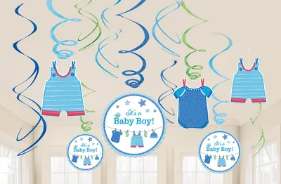 Immagine prodotto di 12 Deko-Swirls È un bambino blau