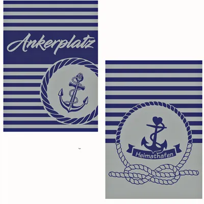Produktbild von Ross 2-er Geschirrtücher Set Maritime-Motive 100% Baumwolle 50 x 70 cm