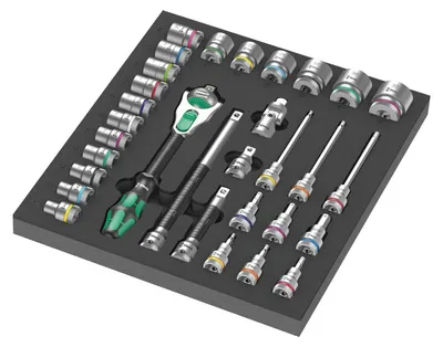 Immagine prodotto di Wera 9722 Schaumstoffeinlage 8000 C Zyklop 1/2" Knarre Set 1