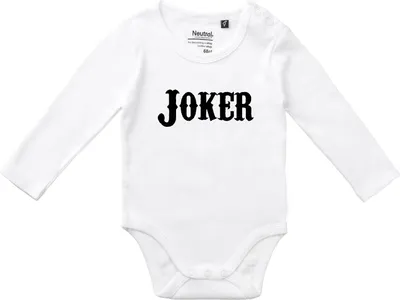 Produktbild von Huuraa Baby Body Joker Schriftzug 80 White  Baumwolle Fairtrade Langarmbody Geschenkidee