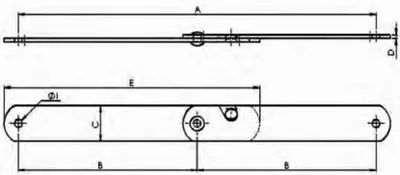 Image de Compas arrêt sans équerre 7554 MONIN - 300 x 20 mm - gauche - 531920