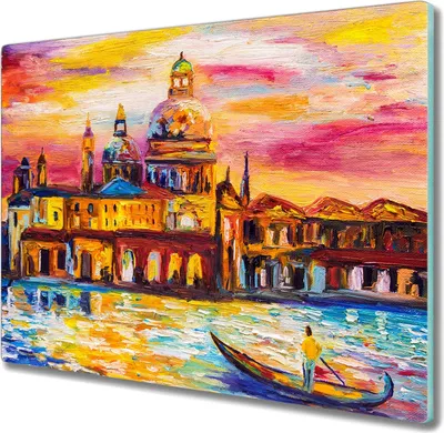 Produktbild von Coloray Schneidebrett Herdabdeckplatte 60x52 cm Kochplattenabdeckung Küchenbrett Hackbrett - Stadtgebäude