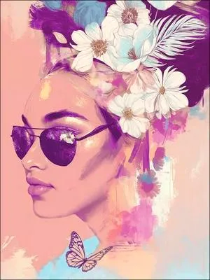 Produktbild von Leinwandbild Flowers On Her Head 57x77 cm