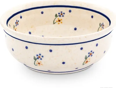 Produktbild von Original Bunzlauer Keramik 250ml Schüssel Schale mit Muster im inneren Ø12,6 cm Dessertschale Müslischale Kompttschale im Design 111