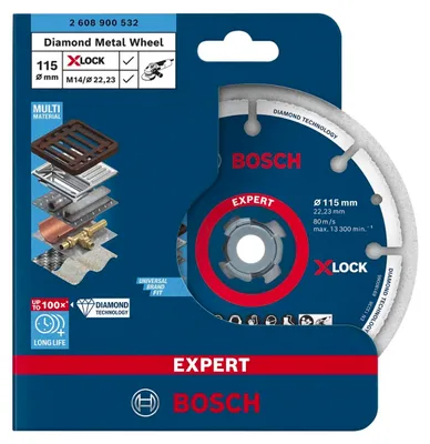 Obrázok produktu pre Bosch 2 608 900 532, Rezací disk, Plochý stred, Nerezová oceľ, Oceľ, Bosch, 2,22 cm, 11,5 cm