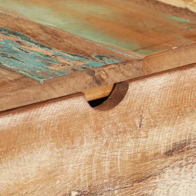 Image de vidaXL Coiffeuse avec miroir 112x45x76 cm Vieux bois massif