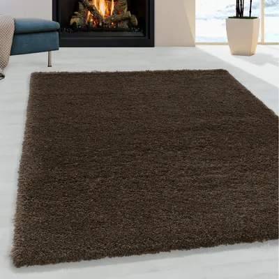 Produktbild von Flauschiger Wohnzimmerteppich, angenehm weicher Schlafzimmerteppich, Braun 280 x 370 cm