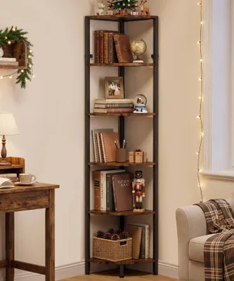Produktbild von YORBAY Eckregal 6 Ebenen platzsparend Standregal stehend Hoch Regal mit Kippschutz, 170cm