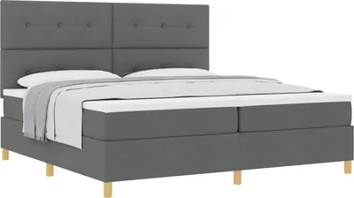 Obrázok produktu pre vidaXL Box spring posteľ s matracom tmavo šedá 200 x 200 cm látka