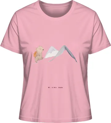 Produktbild von Mr. & Mrs. Panda Damen Basic T-Shirt Bär Bergsteigen Größe S - Baumwolle Pink - Geschenk, Trekking, Oberteil, Sommershirt, Alpinismus, Wandern, Shirt, Bergsport