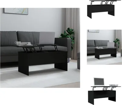 Zdjęcie produktu dla vidaXL Stolik kawowy czarny 102x50,5x46,5 cm materiał drewnopochodny - Stoliki kawowe