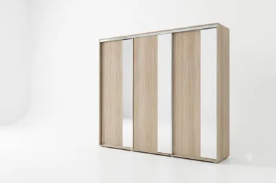 Zdjęcie produktu dla Szafa A29 dąb sonoma z drzwiami przesuwnymi – 250 x 62 x 215 cm