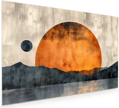 Produktbild von Küchenrückwand Spritzschutz Glas mit Motiv Sonnenuntergang Kunst 40 x 40 cm