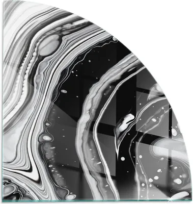 Produktbild von Abstrakte Wellen und Linien – Glasbodenplatte für – Kaminofen – Kaminplatte Glas – Schutzglas – Funkenschutzplatte –Glasbodenplatte Feuerfeste – Hitzeschutzplatte – Bodenschutz aus Glas – 1/4 100x100 cm