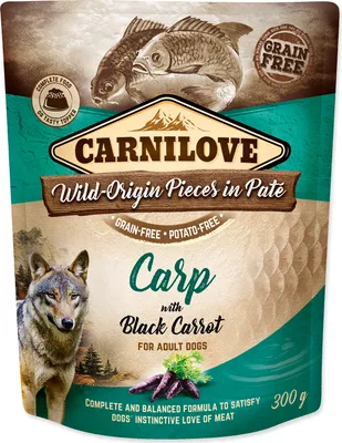 Image de Carnilove Dog carpe et carotte noire nourriture humide, 300g