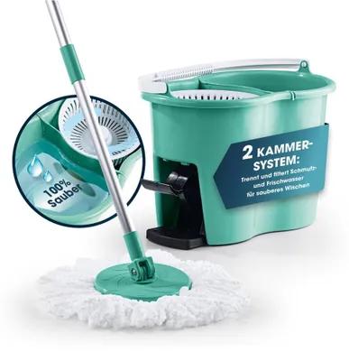 Zdjęcie produktu dla CLEANmaxx dwukomorowy system filtracji brudnej wody łatwe wyciskanie czyszczenie bez smug laminat parkiet i płytki antybakteryjny
