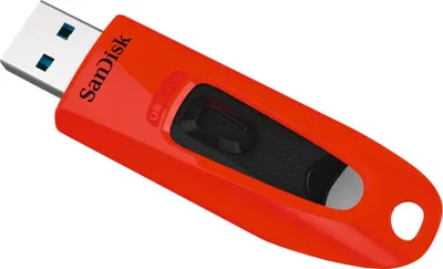 Zdjęcie produktu dla SanDisk Ultra, 64 GB, USB Typu-A, 3.2 Gen 1 (3.1 Gen 1), 100 MB/s, Bez zatyczki, Czerwony