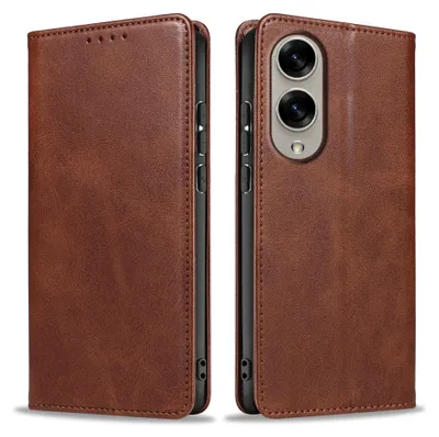Produktbild von Handyhülle für Samsung Galaxy S25 Edge Kunstleder Flip Cover Hülle Klapphülle Case Kartenfach Farbe: Dunkelbraun