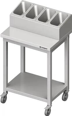 Produktbild von Besteck- und Tablettwagen, 655x500x1100 mm, verschweißt