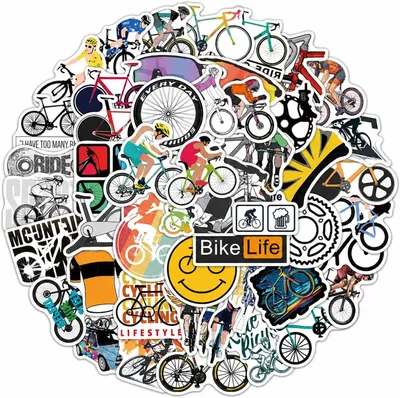 Productafbeelding van Vinyl stickers fiets - 60 stuks - Waterdicht