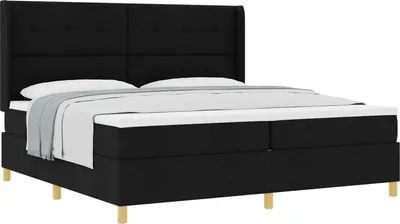 Obrázek produktu pro vidaXL Skříňová postel s matrací černá 200 x 200 cm látka